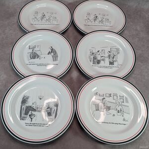 6 The New Yorker 1998 Arnie Levin Plates Restoration Hardware Exclusive